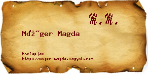 Móger Magda névjegykártya